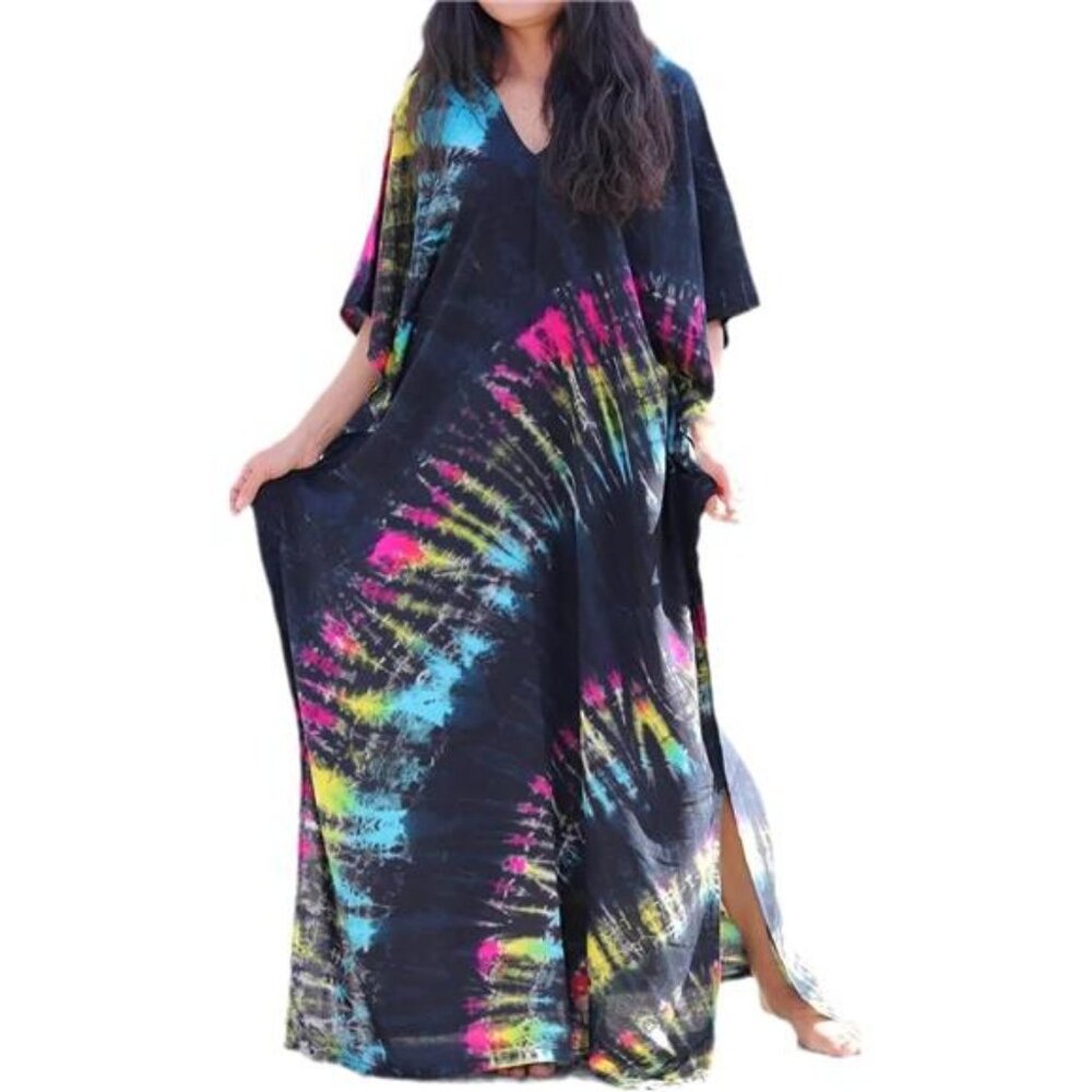 Kaftan Dresses for Women Plus Size Summer Beach Dress with Print and Swim Cover